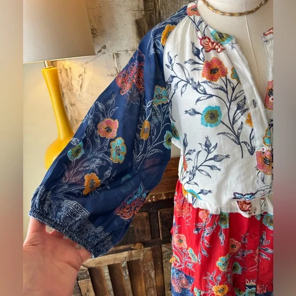 Lulalife Floral Bohemian Dress with Tassels - size M - Picture 5 of 11